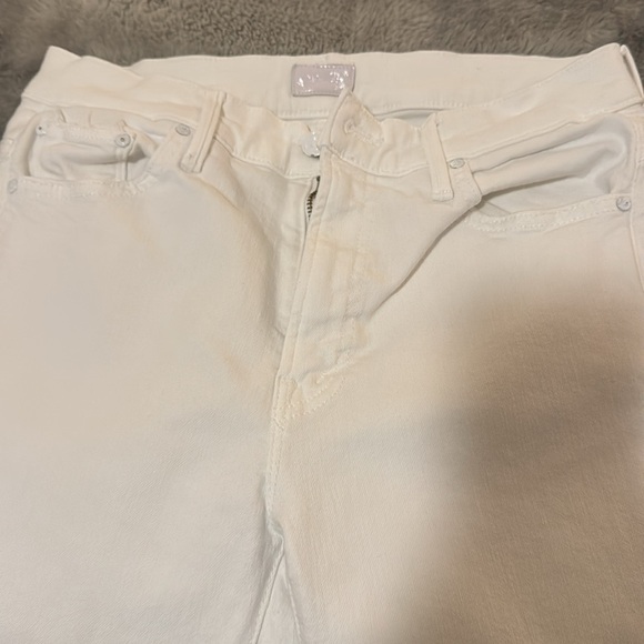 Mother White The Insider Crop Step Fray Jeans Size 28 - Picture 5 of 8